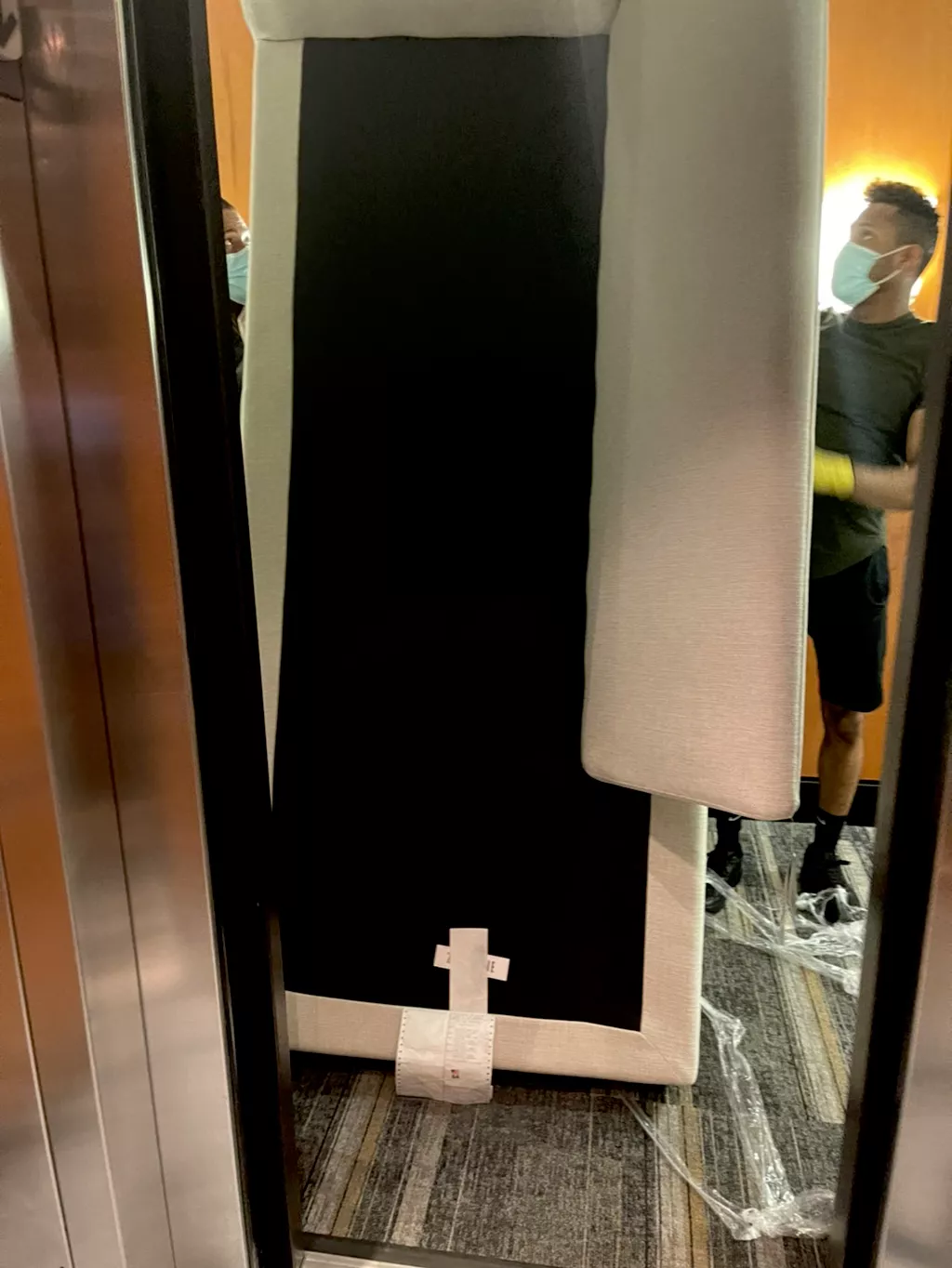 Headboard into a service elevator