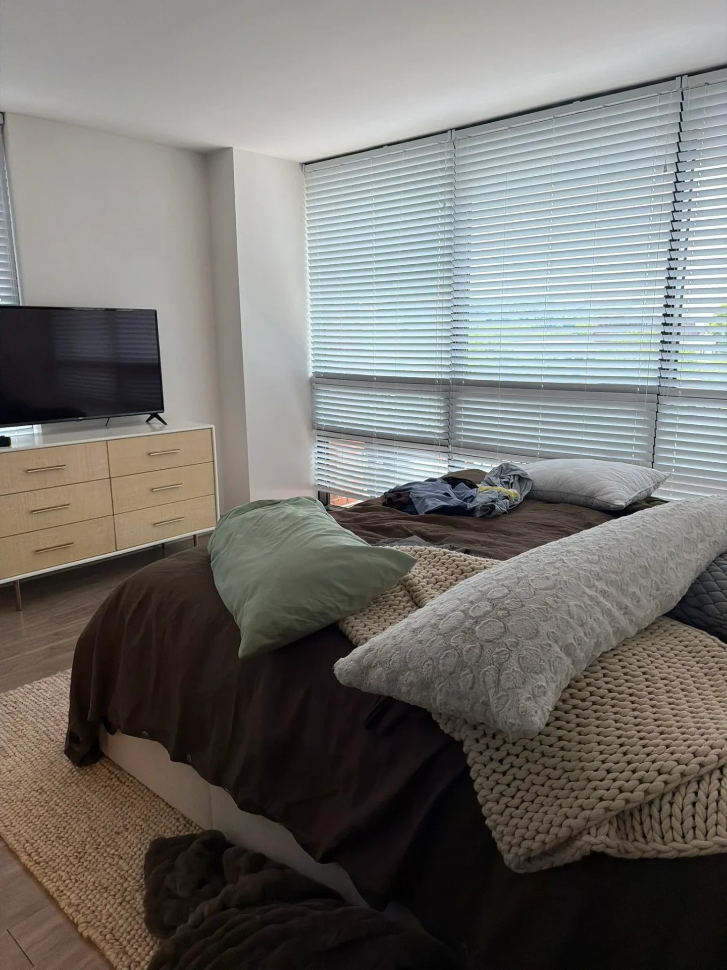Bed built, dressed and placed by noon